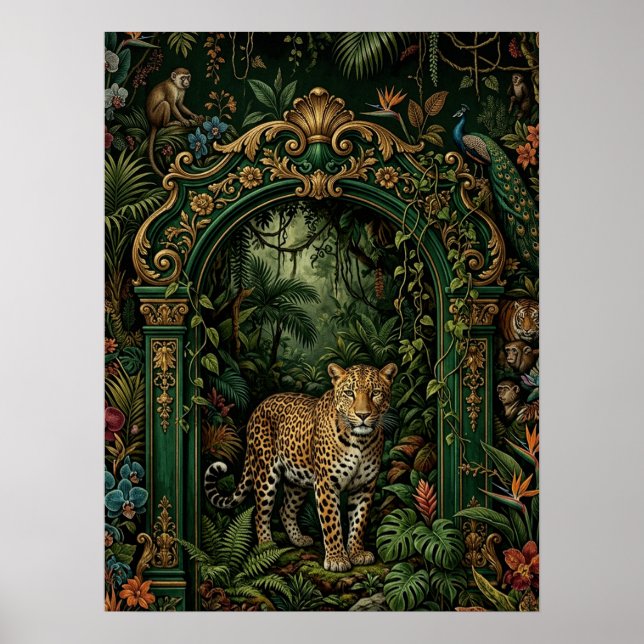 Maximalistisk Dekoration Leopard Affisch (Framsidan)