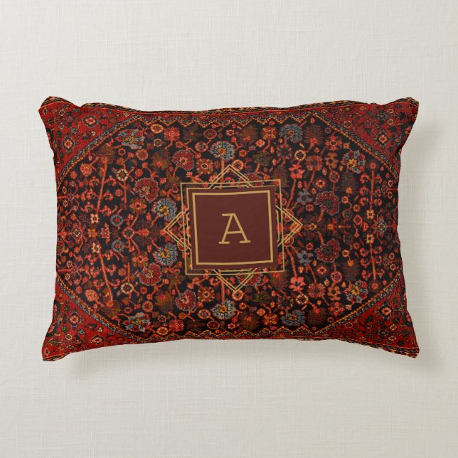 Maximalistisk dekoration Monogram Vägg-till-vägg-m Prydnadskudde (Framsidan)