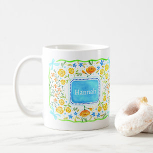 Maximalistisk Färsk Blommig Personlig med namn Kaffemugg
