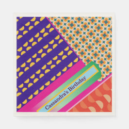 Maximalistisk födelsedag Upprepande Mönster färgst Pappersservett