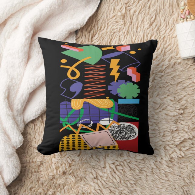 Maximalistisk konstgjord inspirerad design kudde (Filt)