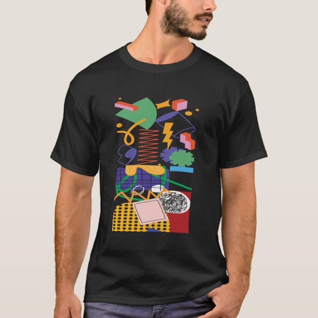 Maximalistisk konstgjord inspirerad design t shirt (Framsida)
