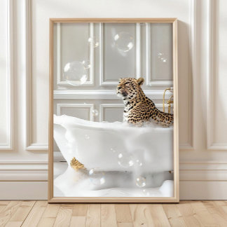 Maximalistisk Leopard i Badkarstryck, Leopards Aff Poster