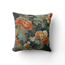 Maximalistisk Peony & Rose Botanisk Kudd