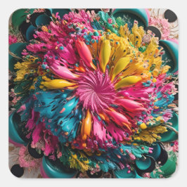 Maximalistisk, utskrivbar, elektronisk Abstrakt, f Fyrkantigt Klistermärke