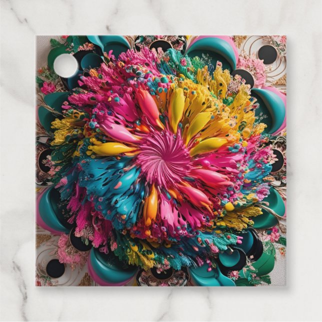 Maximalistisk, utskrivbar, elektronisk Abstrakt, f Gåvor Etiketter (Framsida)