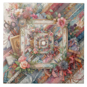 Maximalistisk Vintage avoupage Kakelplatta
