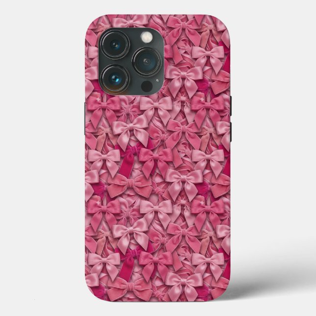 Maximalistiskt 3D rosa slingor Coquette-mönster (Baksida )