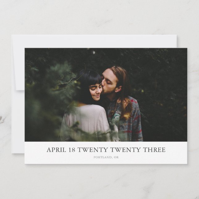 Maximalt minimum Foto för att spara datumkortet Spara Datumet (Framsida)