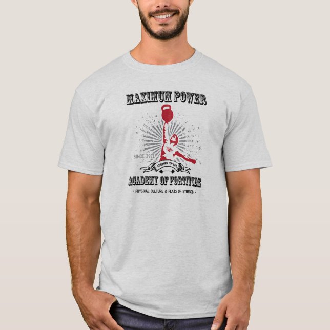 Maximat driver den Kettlebell akademin av fasthet T-shirt (Framsida)