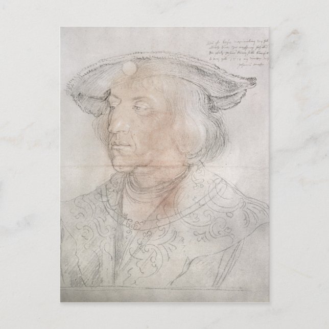 Maximilian I, Emperor of Tyskland, 1518-19 Vykort (Framsida)