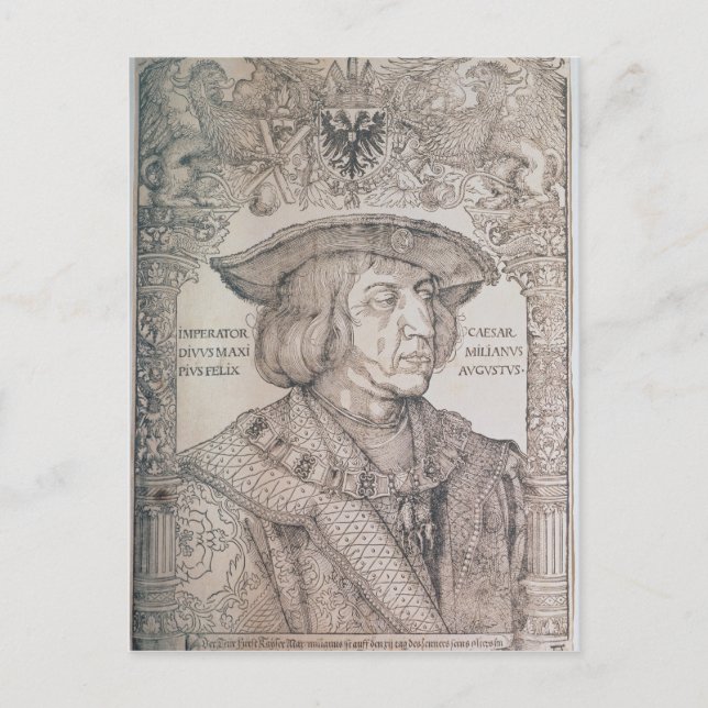 Maximilian I, Emperor of Tyskland, 1518 Vykort (Framsida)