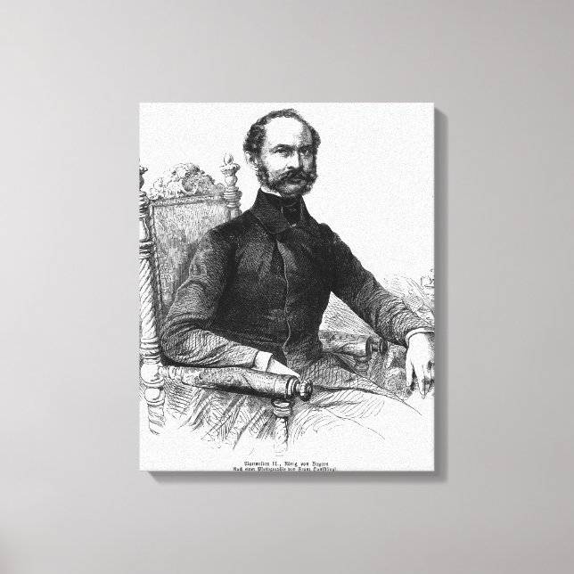 Maximilian II , Kung i Bayern Canvastryck (Framsida)