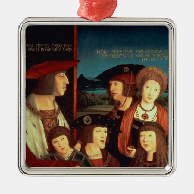 Maximilian mig med hans första fru julgransprydnad metall (Framsidan)