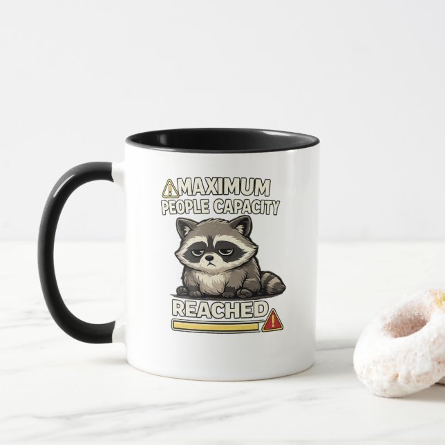Maximum People Capacity Reached Funny Raccoon  Mugg (Med munk)