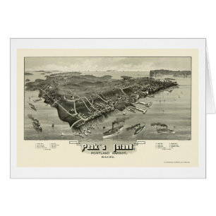 Maximums ö, MIG panorama- karta - 1886 Hälsningskort