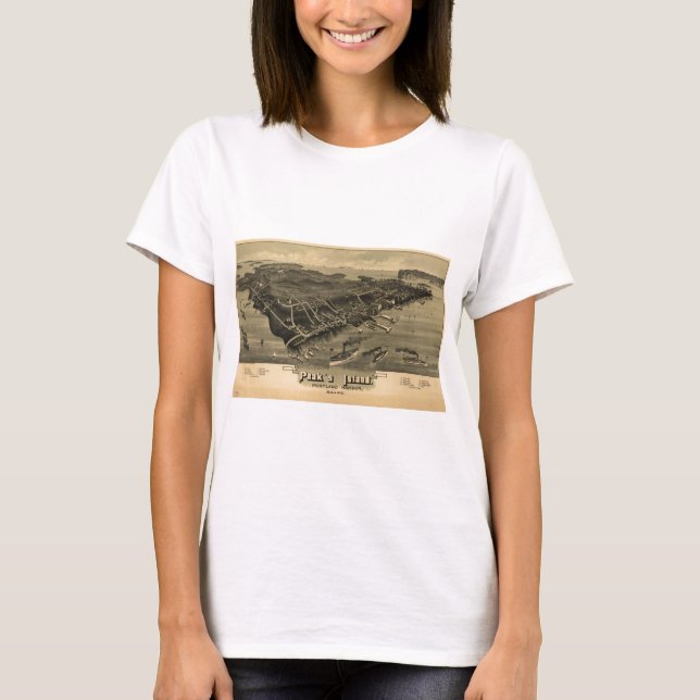 Maximums ö, Portland, Maine i 1886 T-shirt (Framsida)