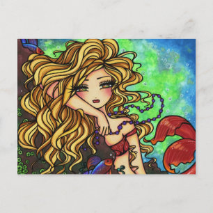 ’Maxine’ Sjöjungfru Beta Fish Fantasy Art Postcard Vykort