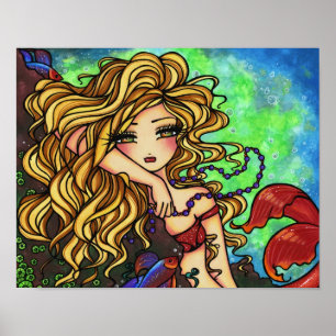 ’Maxine’ Sjöjungfru Beta Fish Fantasy Fairy Art Poster