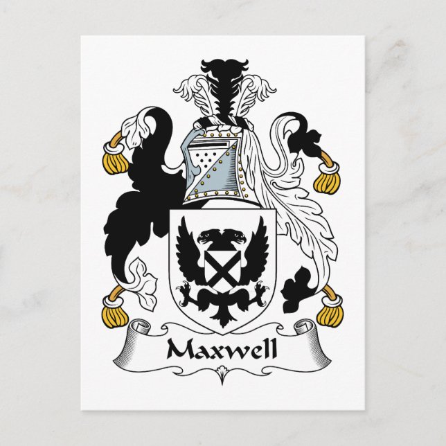 Maxwell Family Crest Vykort (Framsida)