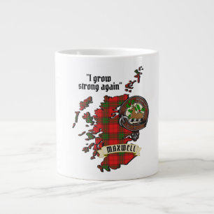 Maxwell Klan Badge & Tartan Karta i Skottland Jumbo Mugg
