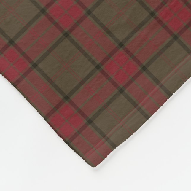 Maxwell Klan Red och Brown Hunting Tartan Fleecefilt (Hörn)