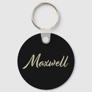 Maxwell Namn whitegold Button Schlüsselanhänger Nyckelring