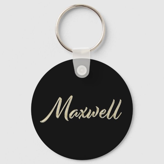 Maxwell Namn whitegold Button Schlüsselanhänger Nyckelring (Framsida)