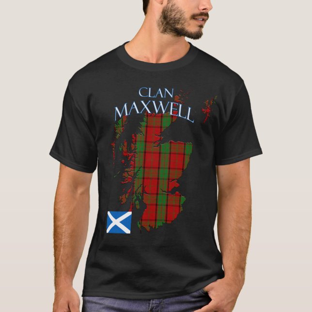 Maxwell Scottish Klan Tartan Scotland T Shirt (Framsida)