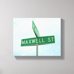 Maxwell St Gatuskylt Foto Pojkrum Canvastryck