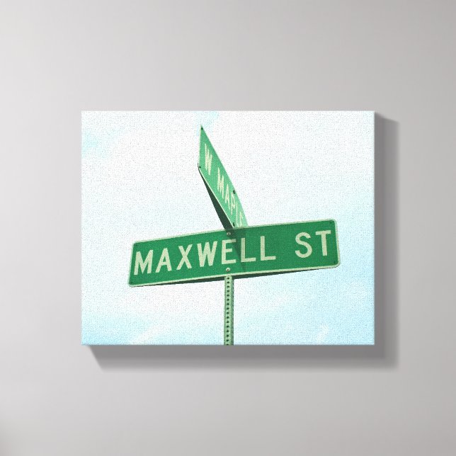 Maxwell St Gatuskylt Foto Pojkrum Canvastryck (Framsida)