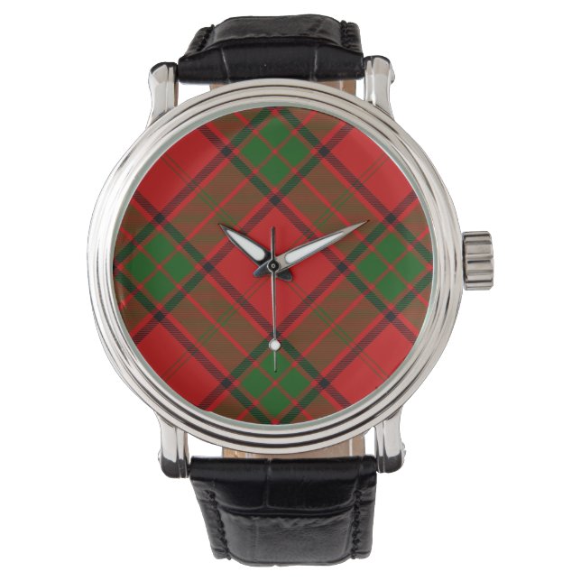 Maxwell tartan Red grönt plaid Armbandsur (Framsida)