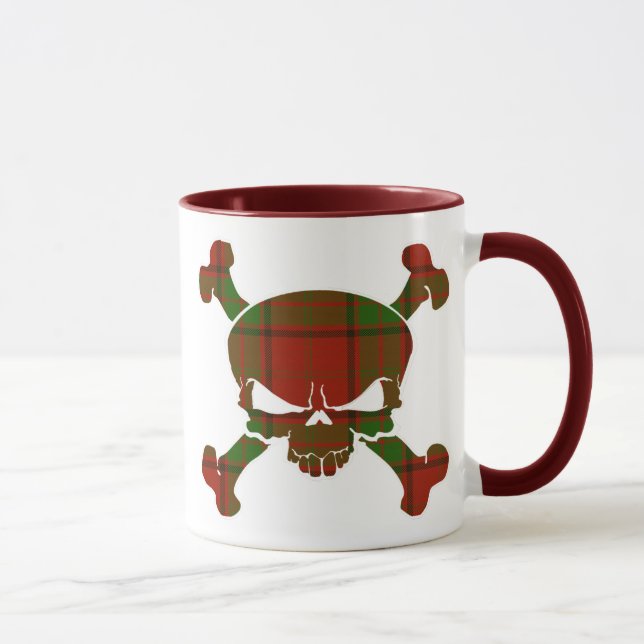 Maxwell Tartan Skull Ingen banderoll Mugg (Höger)