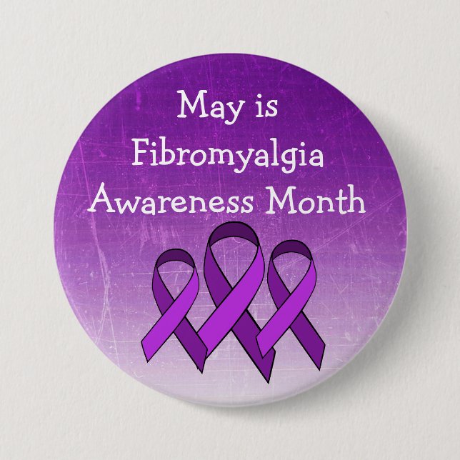 May är Fibromyalgia Awareness Button Knapp (Framsida)