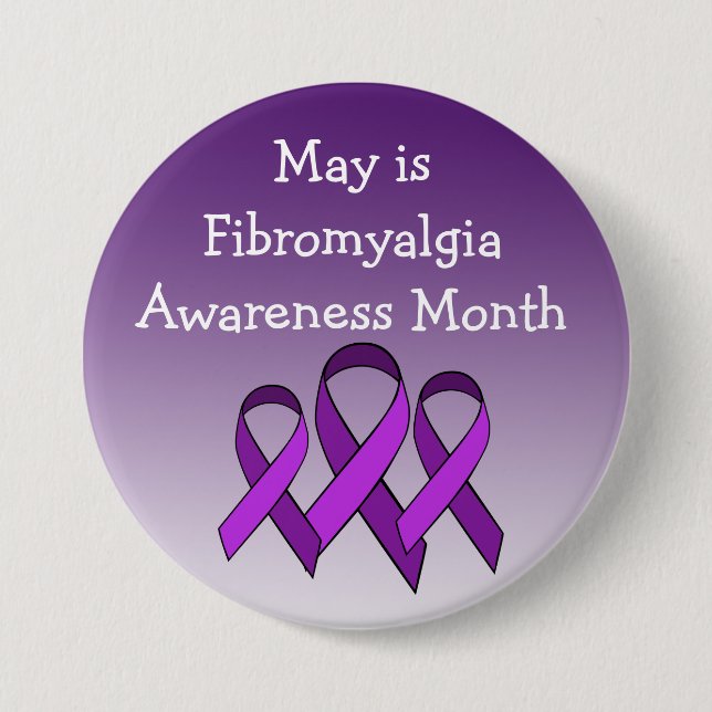 May är Fibromyalgia Awareness Button Knapp (Framsida)