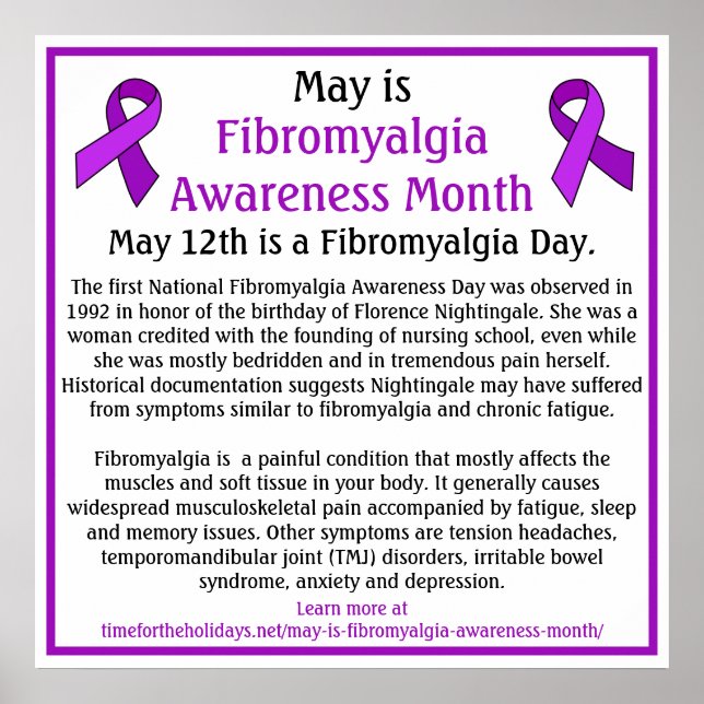 May är Fibromyalgia Awareness Month Poster (Framsidan)