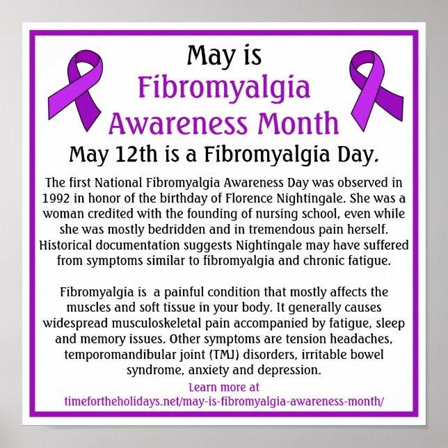 May är Fibromyalgia Awareness Month Poster (Framsidan)
