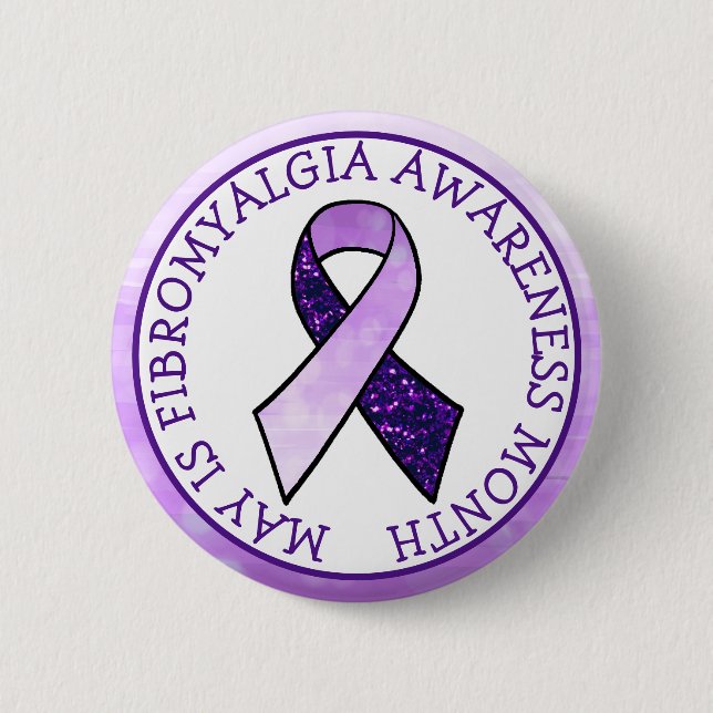 May är Fibromyalgia Butterfly Awareness Month Knapp (Framsida)