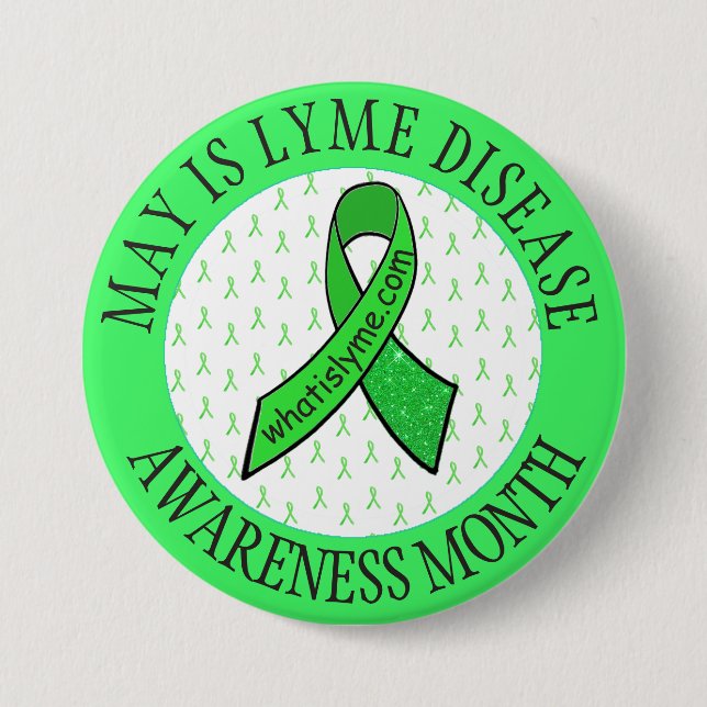 May är Lyme Disease Awareness Month Lime Button Knapp (Framsida)
