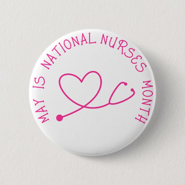 May är National Nurses Month Button Knapp (Framsida)