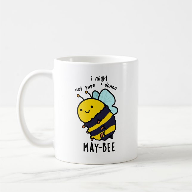 May-bee Funny Insekt Bee Pun Kaffemugg (Vänster)