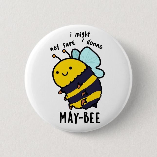 May-bee Funny Insekt Bee Pun Knapp (Framsida)