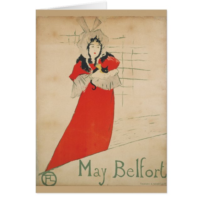 May Belfort av Henri de Toulouse-Lautrec OBS Kort (Framsidan)