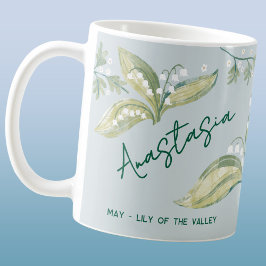 May Birth Flower Custom Name Lily of the Valley Kaffemugg