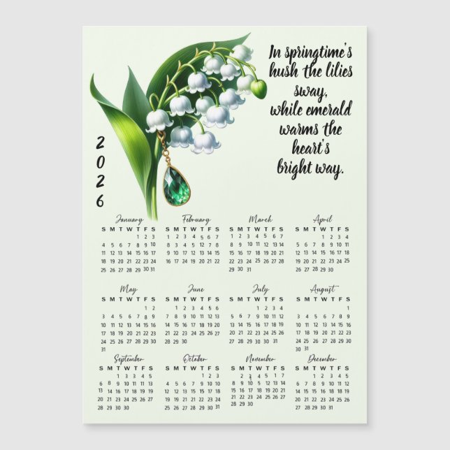 May Birth Flower & Stone Calendar (Framsida)