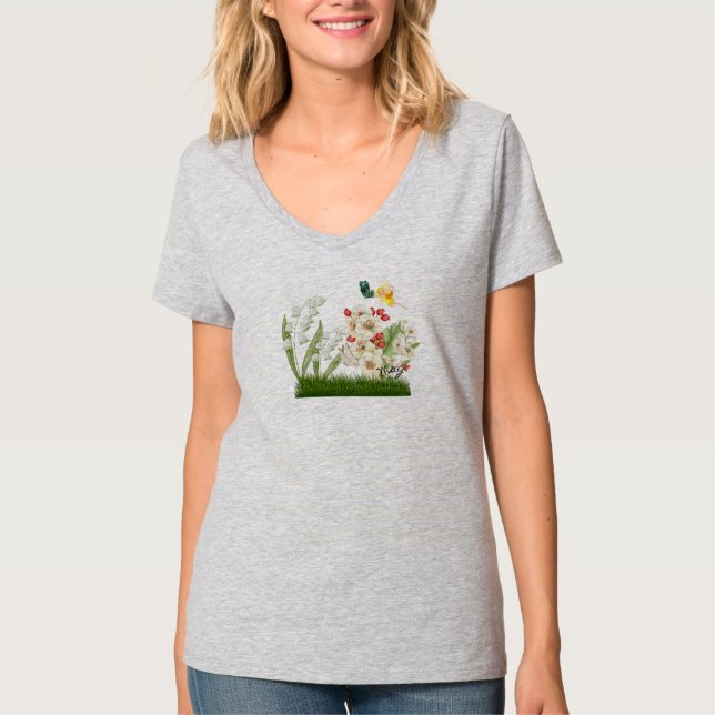 May Birth Flowers och Stone T Shirt (Framsida)