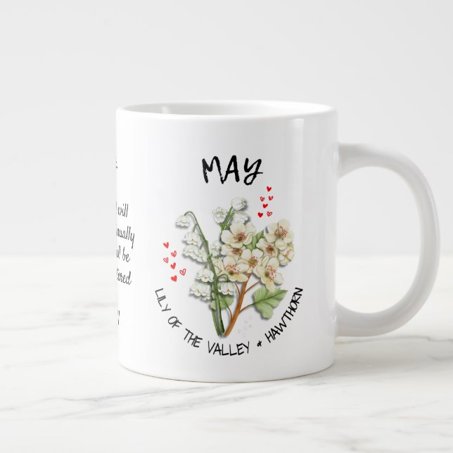 MAY Birth Month Flower Christian Custom Name Jumbo Mugg (Höger)
