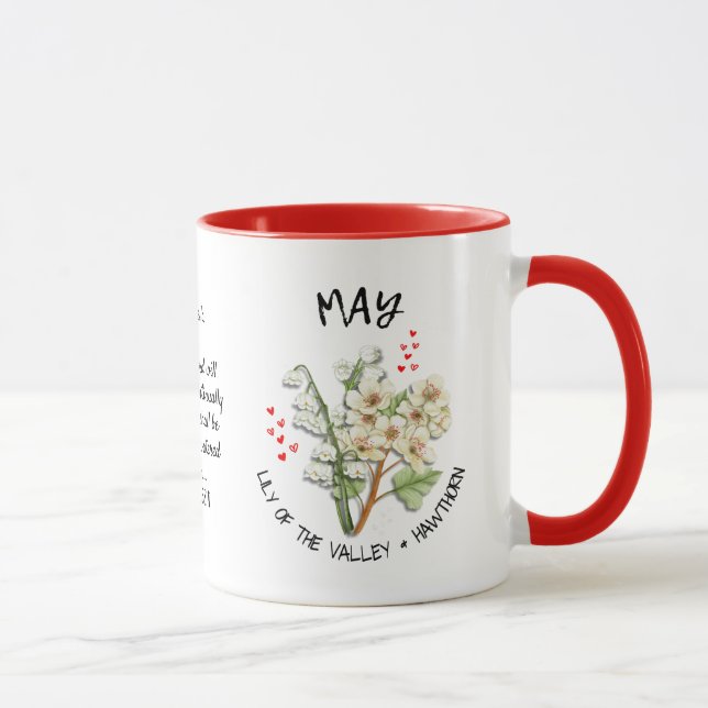 MAY Birth Month Flower Christian Personlig Mugg (Höger)