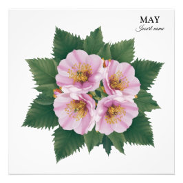 May Birthday Bloom: Personligens Blommigt Fototryck