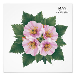 May Birthday Bloom: Personligens Blommigt Fototryck